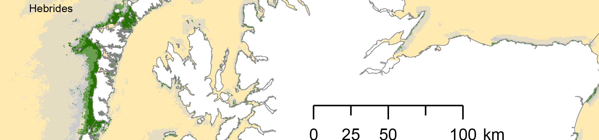 Map showing rates of kelp carbon assimilation around Scotland's coast
