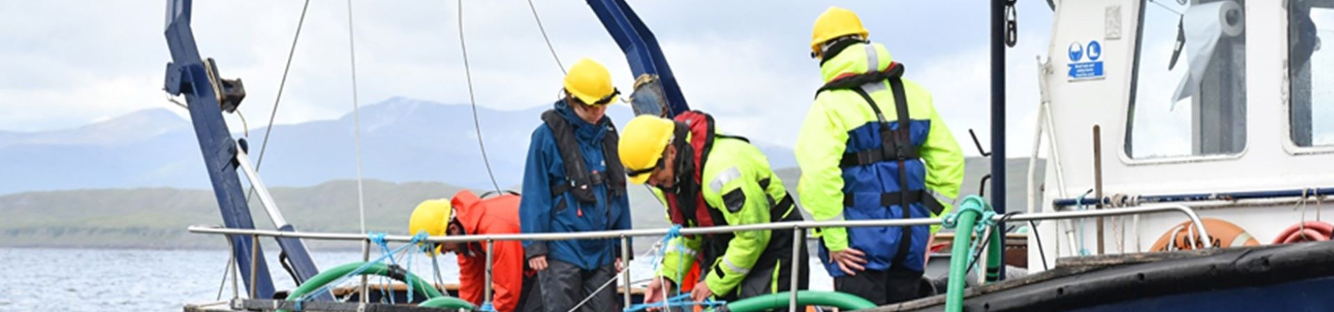 Nets over the side of a research vessel