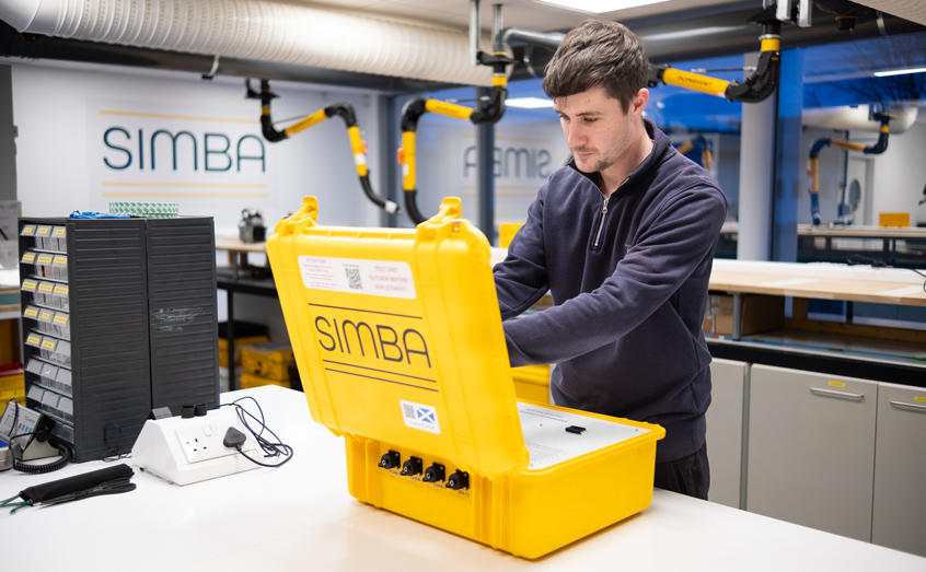 SIMBA engineer Craig Livingstone building a New Generation SIMBA in the lab in Oban